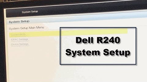 Dell Server R240 System Setup menus