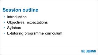 Intro webex for participants of the E-Tutoring Programme - 2018