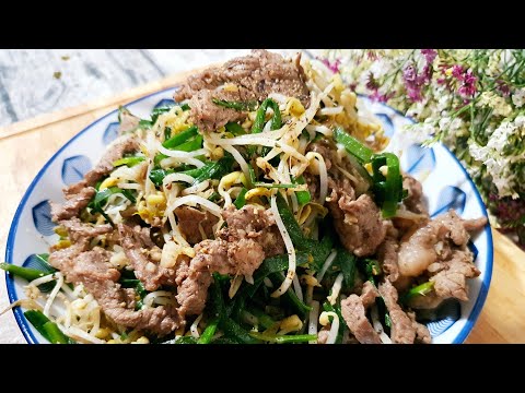 Thịt bò xào giá đỗ,/Cách xào thịt bò mềm ngon/Hoang Oanh TV Mon Ngon Gia Dinh