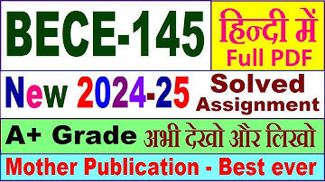 BECE 145 solved assignment 2024-25 in Hindi || bece 145 solved assignment 2025 || bece145 2024-25