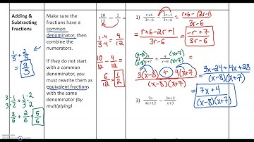 Simplifying Rational Expressions Part 3 (Adding & Subtracting)