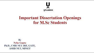 Important M.Sc Dissertation Opportunity 2025 | Eligibility, |Timeline | Tips for Selection