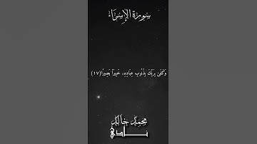 وكفى بربك بذنوب عباده خبيراً بصيرا | القارئ محمد خالد نادي #islam #islamicvideo #islamic