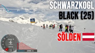 [4K] Skiing Sölden, Schwarzkogl - Black Piste 25 & Blue Piste 24, Austria, GoPro HERO11