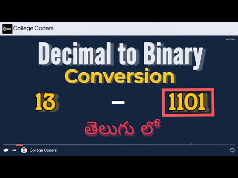 Decimal to Binary Conversion in Telugu | Binary to Decimal Conversion | Learn Number System Basics