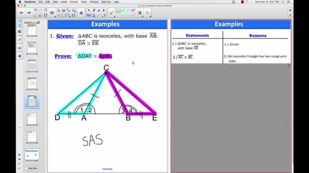 Lesson #5-3 Isosceles Triangle Proofs - YouTube