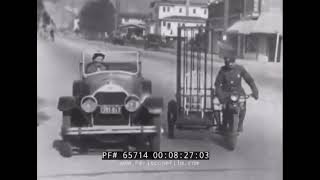 Police Motorcycle With Sidecar Jail for Traffic Offenders (1920s)