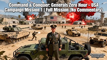 Command & Conquer: Generals Zero Hour – USA Campaign Mission 1 | Full Mission (No Commentary, 4K)