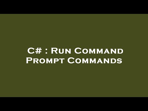 C# : Run Command Prompt Commands
