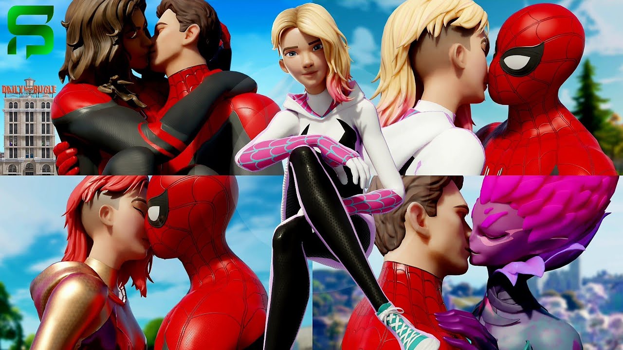Spider-Gwen's KISSING COMPETITION.... Fortnite Season 4