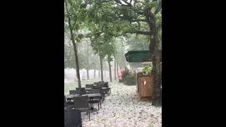 Severe Hailstorm Hits Champ De Mars In Paris, France