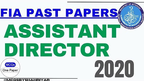 AD FIA Complete Solved Past Paper 2020 | Assistant Director| FIA ASI SI AD INSPECTOR - FPSC MCQs