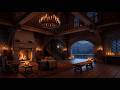 Medieval Hearth at Night 🌙 Snow &amp; Wind Outside the Walls (3 Hours)