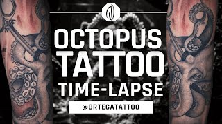 OCTOPUS TATTOO BLACK AND GREY | TIME-LAPSE #035