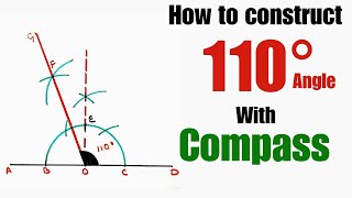 How to construct 110 degree angle with compass by RGBT Mathematics
