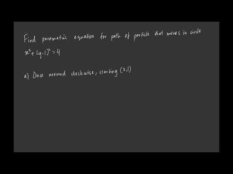 Parametric equation circle homework (part a)