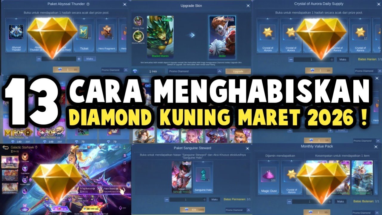 13 CARA MENGHABISKAN DIAMOND KUNING KALIAN ! JANGAN SALAH PILIH !!