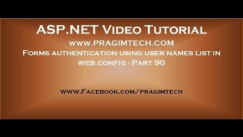 Forms authentication using user names list in web.config   Part 90