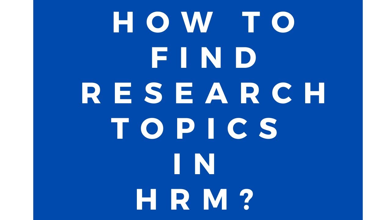 research topic on hrm