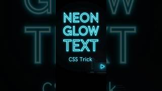 How To Create a Neon Glow Text Effect #css #coding
