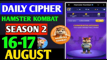 Hamster Kombat Dev Game Daily Cipher 16 August | Hamster Kombat Daily Cipher Code | Daily Combo