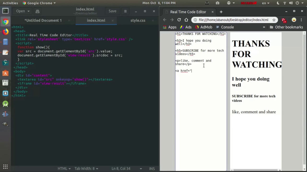 Coding A Real Time Editor With HTML CSS And Javascript YouTube