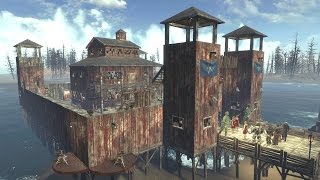 Fallout 4 Settlement Building at Far Harbor - 'Fort Dalton' - No Mods (+ Base Attack!)