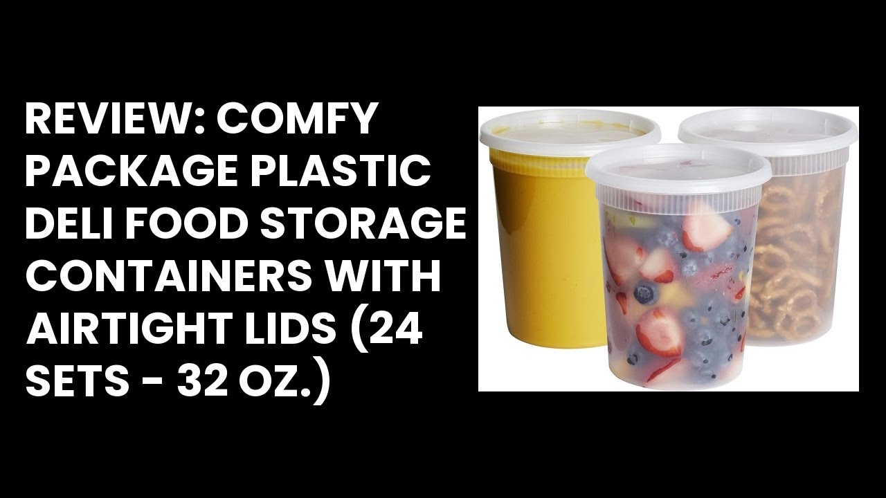 Food Storage Containers [24 Set] 32 oz Plastic Deli Containers