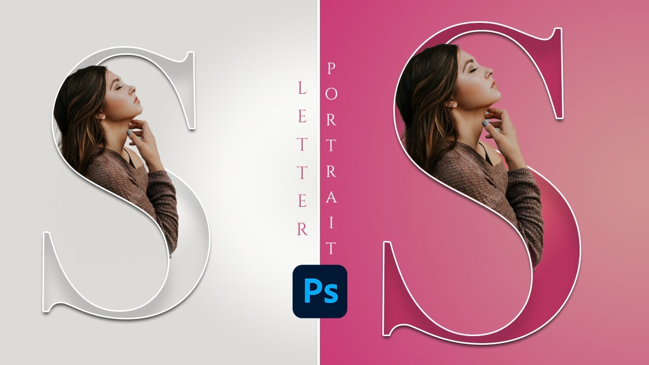 Letter S Portrait design in photoshop