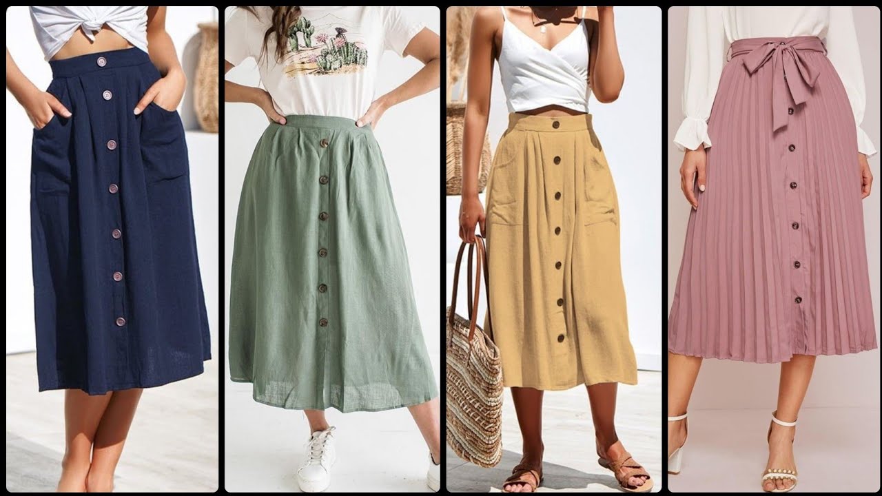 Faldas con botones || de falda elegantes y de moda
