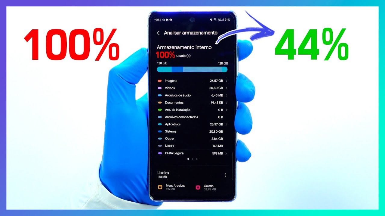 🔵 3 passos para liberar MUITO espaço de armazenamento no seu SAMSUNG (sem desinstalar APPS)