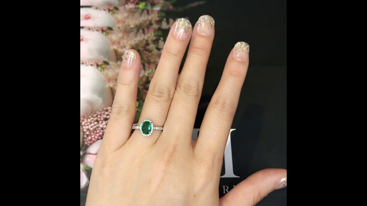 18K 2.5 CT Emerald Diamond Halo Ring – Rose & Choc