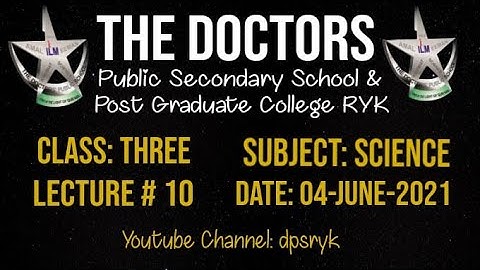 Class Three Science Lecture # 10 [04-June-2021] dpsryk