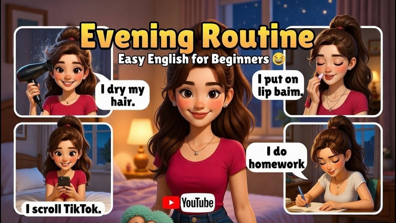Вечерний ритуал милой девушки – 15 простых английских предложений, которые вы будете использовать...