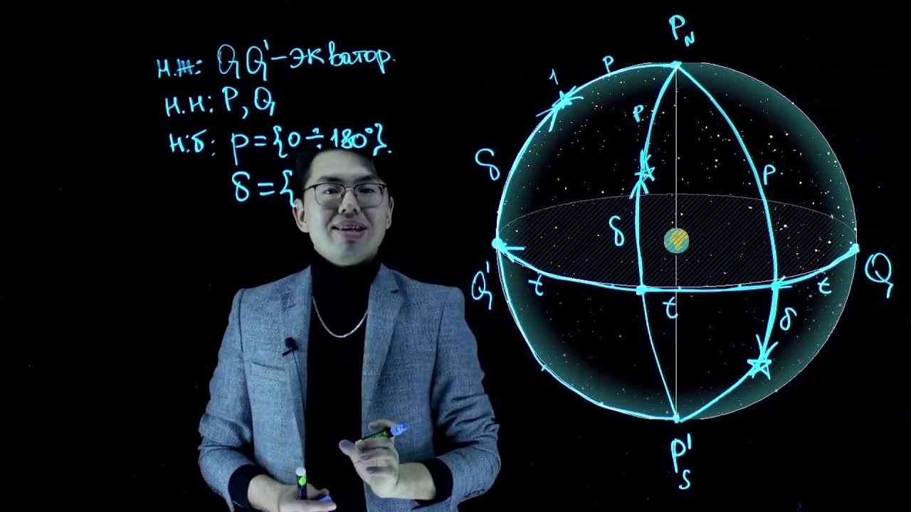 1 Экваторлық координаттар жүйесі (3-дәріс). 1 экваториальная система координат (каз).