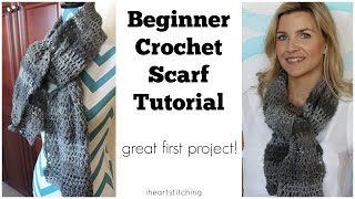 Beginner Crochet Scarf Tutorial  |  Great FIRST Project |