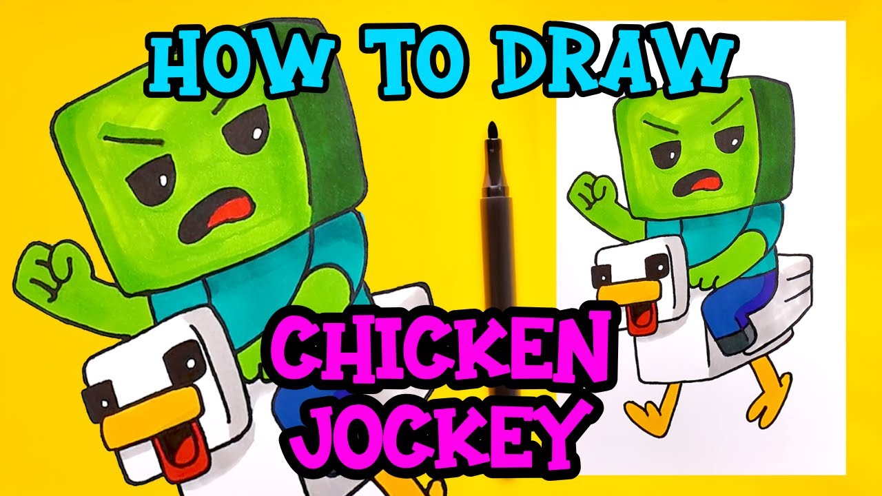 How to Draw Chicken Jockey from the Minecraft Movie - YouTube