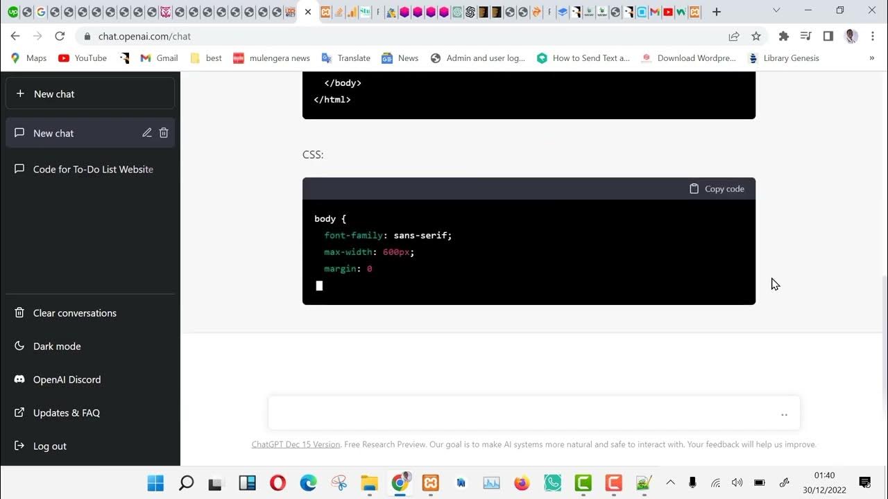 Using ChatGTP AI tool to create a website. This is a to-do list website ...