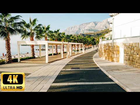 SUNSET IN PODGORA | Dalmatia, Croatia | 4K Promenade Walking Tour 2022 | Binaural Sounds