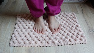 Crochet Floormat/Rug Tutorial | Crochet Honeycomb Stitch Floormat screenshot 1