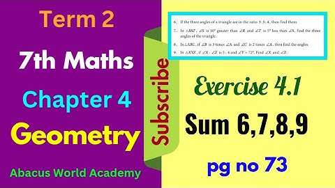 7th standard maths term 2 chapter 4 Geometry  Exercise 4.1 sum 6 to 9  pg no 73