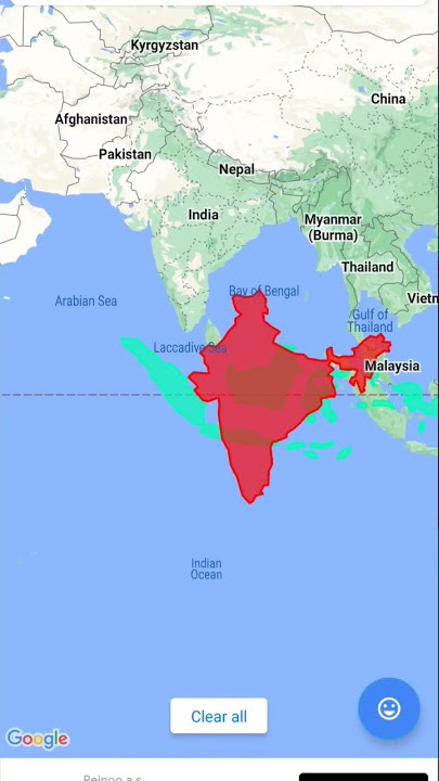 India vs Indonesia size comparison #india #indonesia #geography #maps #map #shorts #world #mapping