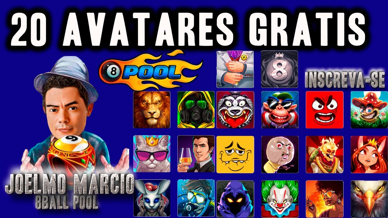20 Avatares Gratis 8Ball Pool 2021 So Pegar e Usar Miniclip e Facebook