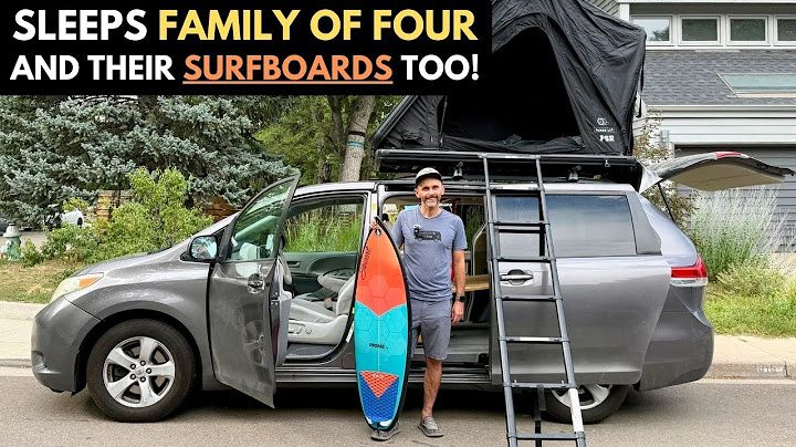 Minivan DIY Camper Sleeps FAMILY of 4 (and their Surfboards too!) | Toyota Sienna