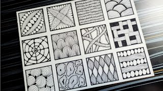 || 12 Zentangle Pattern || Easy Zentangle Doodle Idea || Trending Zen-Doodle Art ||