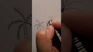 أسهل طريقة لرسم شجرة النخيل || How to draw a palm tree