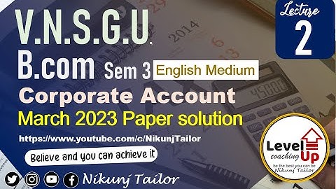 SY Bcom sem-3 | Corporate March 2023 Part 2|VNSGU #nikunjtailor #paper_solution