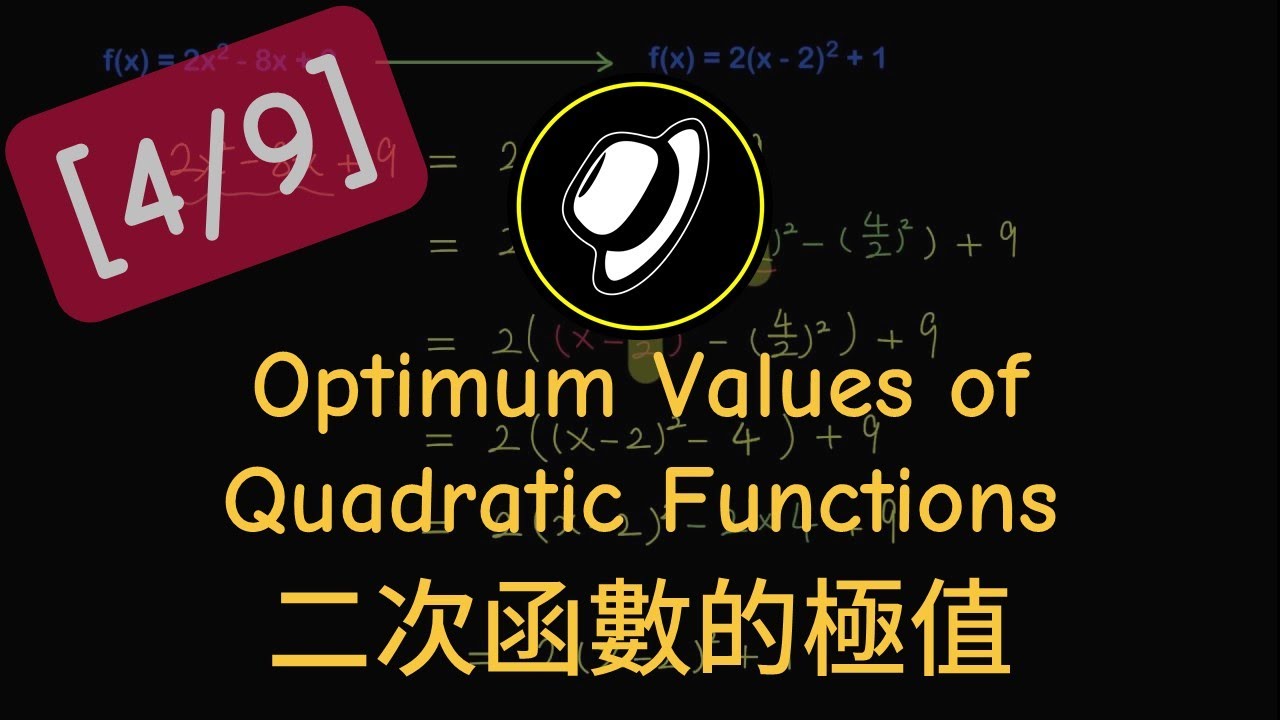 二次函數的極值 | Optimum Values of Quadratic Functions