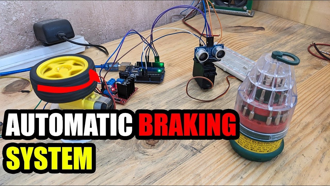 how to make an automatic braking system using an ultrasonic sensor and ...