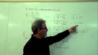 t-tests: Independent Samples t-test Calculation